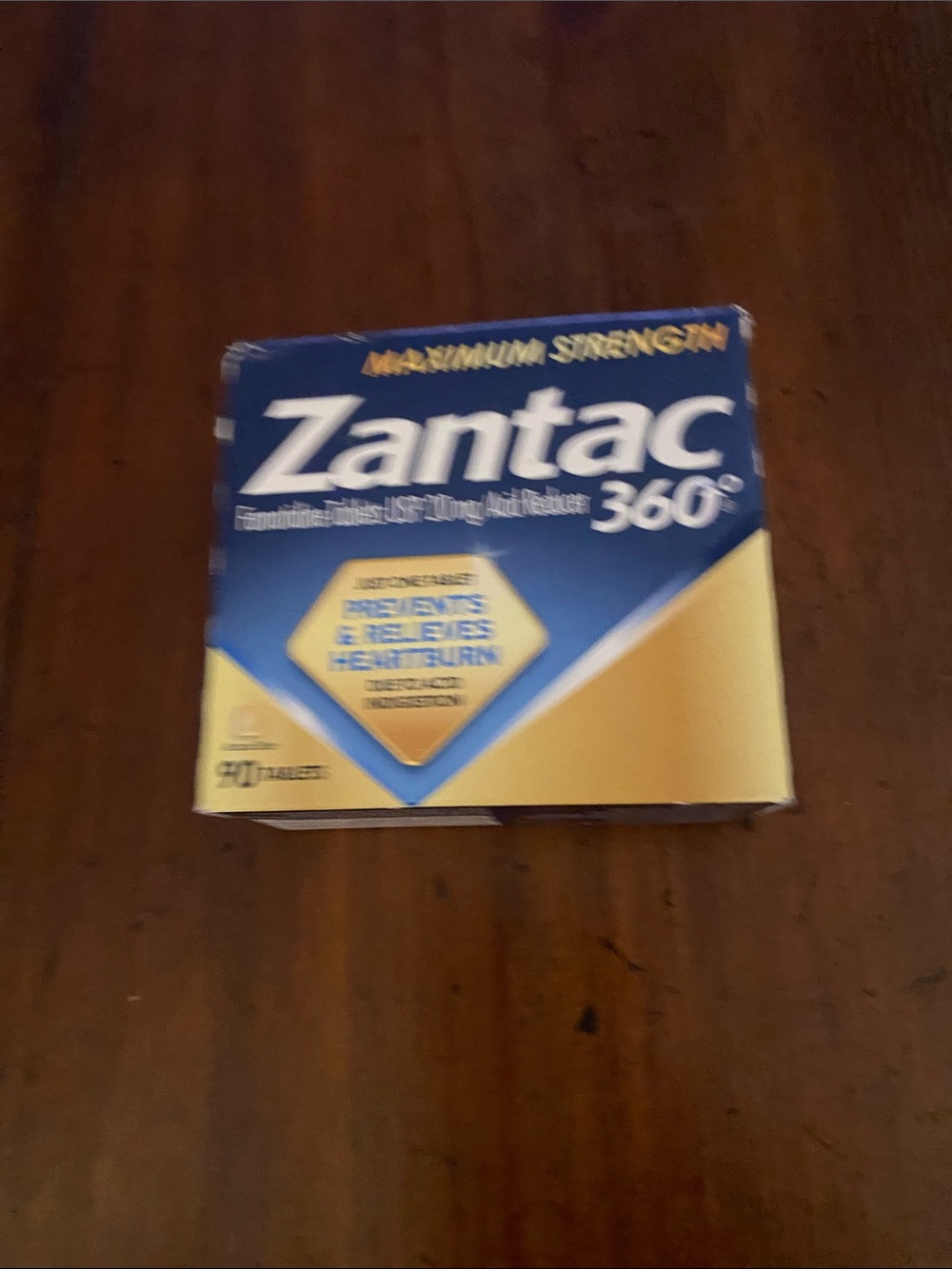 Zantac 360° Maximum Strength Antacid (Blue & Yellow) 90 tablets 20 mg